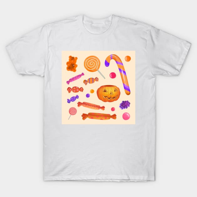 Halloween Candy T-Shirt by NewburyBoutique